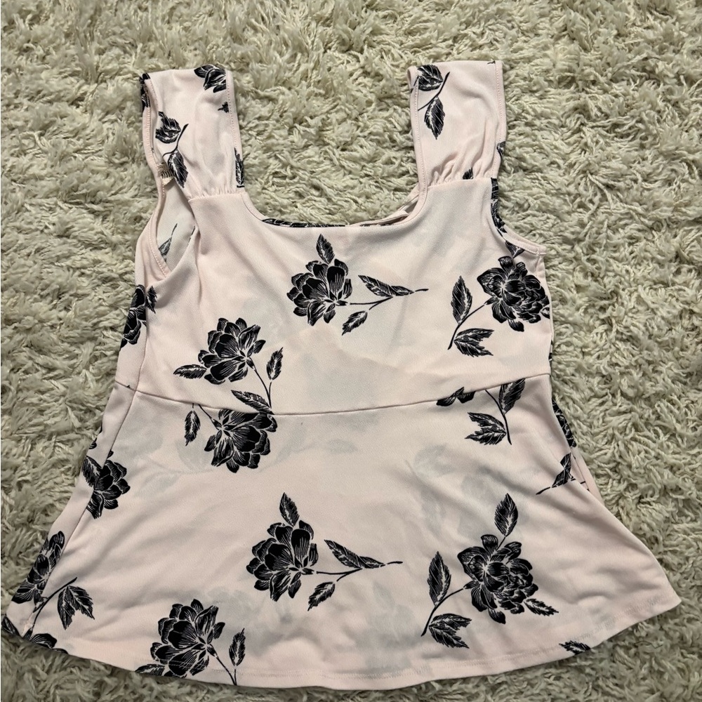 Candies Pink & Black Floral Print Sleeveless Women's Top Size M - Picture 8 of 9